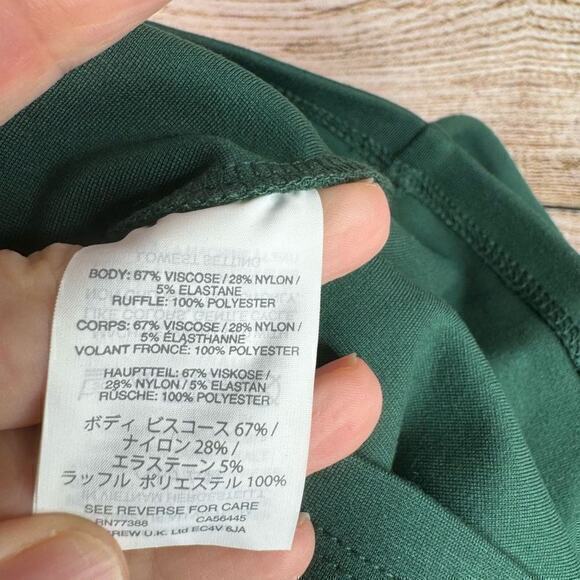 J Crew Organza Off Shoulder Green Ruffle Blouse Size Extra‎ Small - Picture 6 of 7